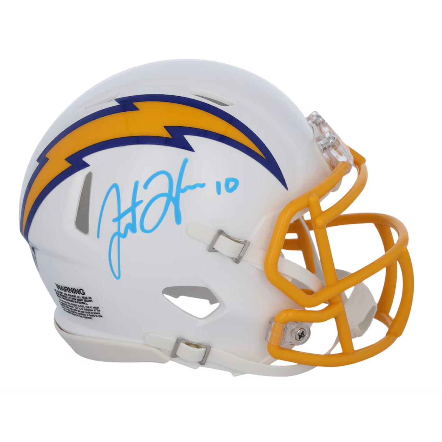 Justin Herbert Autographed LA Chargers Color Rush Mini Speed Helmet Fanatics