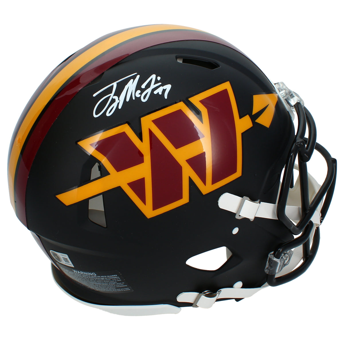 Terry McLaurin Autographed Washington Commanders Black 2026 Alternate Speed Authentic Helmet Beckett