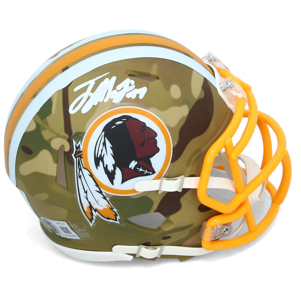 Terry McLaurin Autographed Washington Redskins CAMO Speed Mini Helmet Beckett