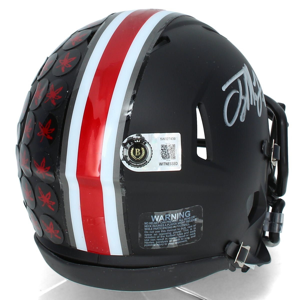 Terry McLaurin Autographed Ohio State Buckeyes Black Speed Mini Helmet Beckett
