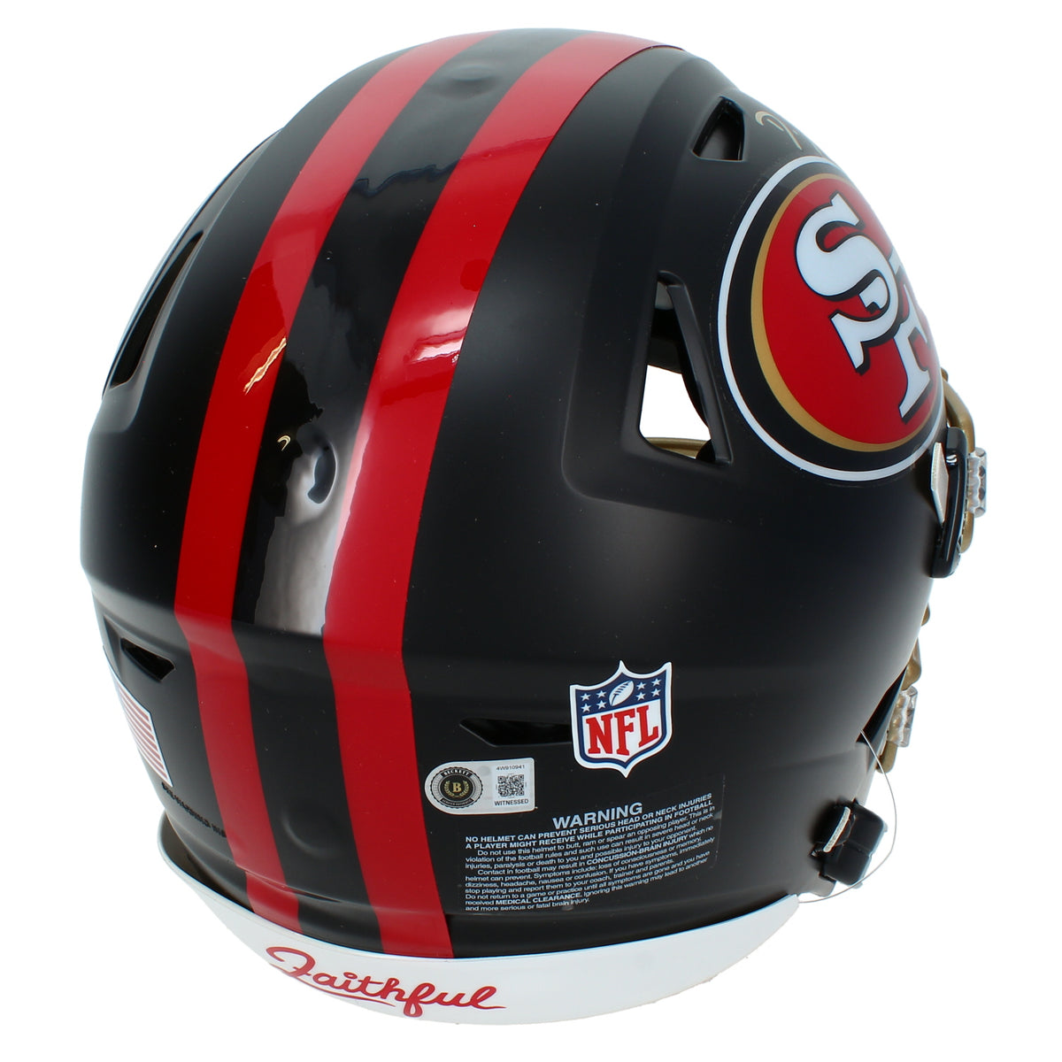De'Zuan Stribling Autographed San Francisco 49ers Black Rivalries Speedflex Authentic Helmet Beckett