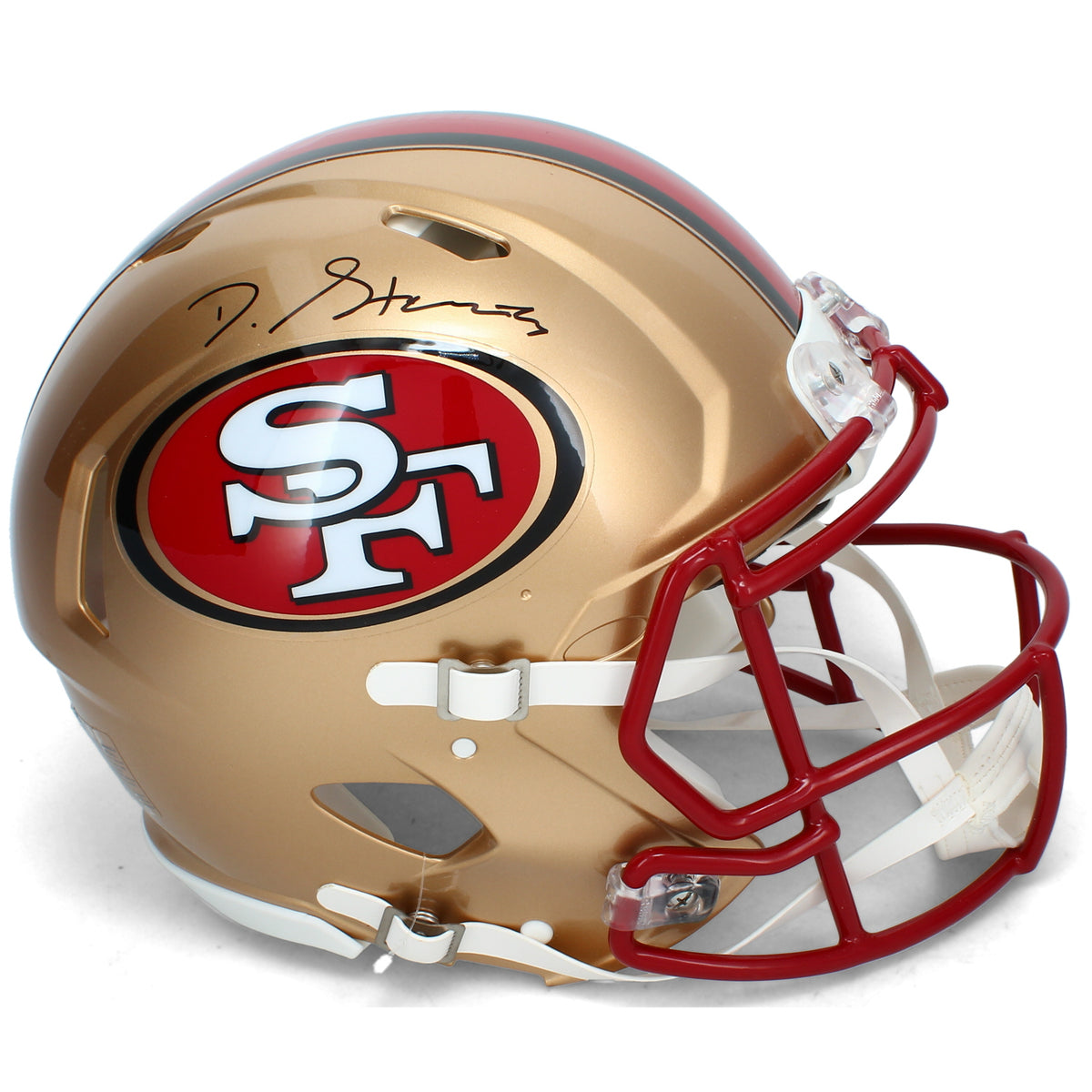 De'Zuan Stribling Autographed San Francisco 49ers 1996-08 Throwback Speed Authentic Helmet Beckett