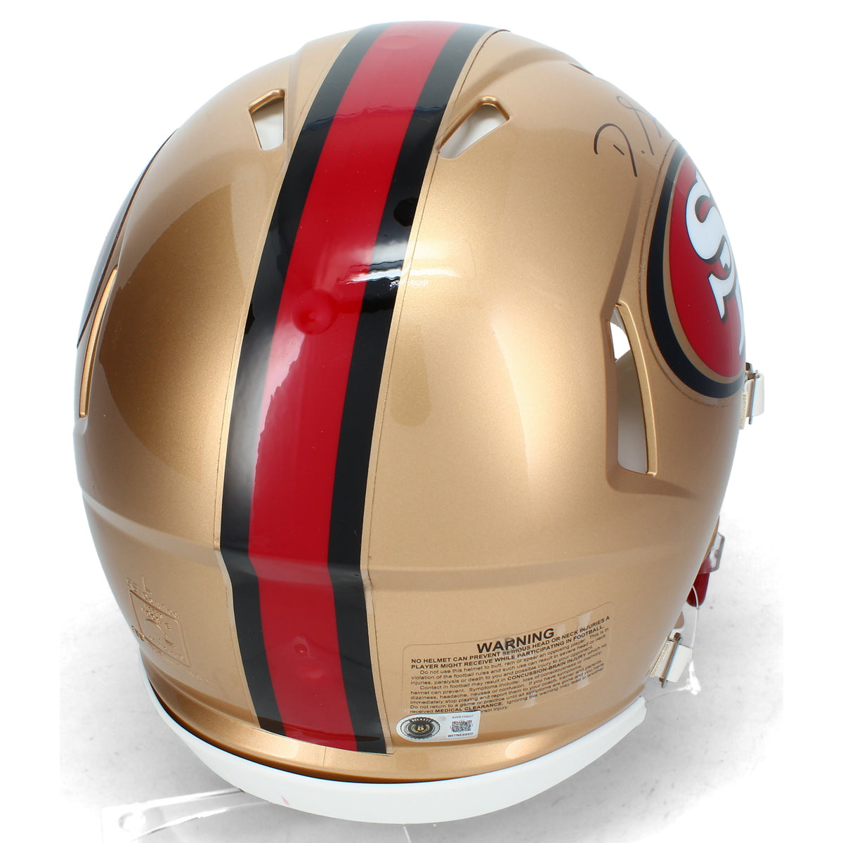 De'Zuan Stribling Autographed San Francisco 49ers 1996-08 Throwback Speed Authentic Helmet Beckett