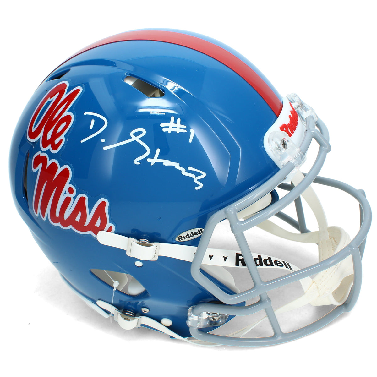 De'Zuan Stribling Autographed Ole Miss Rebels Powder Blue Authentic Helmet Beckett