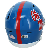 De'Zuan Stribling Autographed Ole Miss Rebels Powder Blue Speedflex Midi Helmet Beckett
