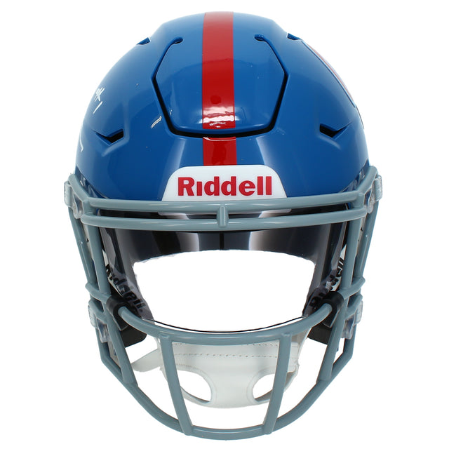 De'Zuan Stribling Autographed Ole Miss Rebels Powder Blue Speedflex Midi Helmet Beckett