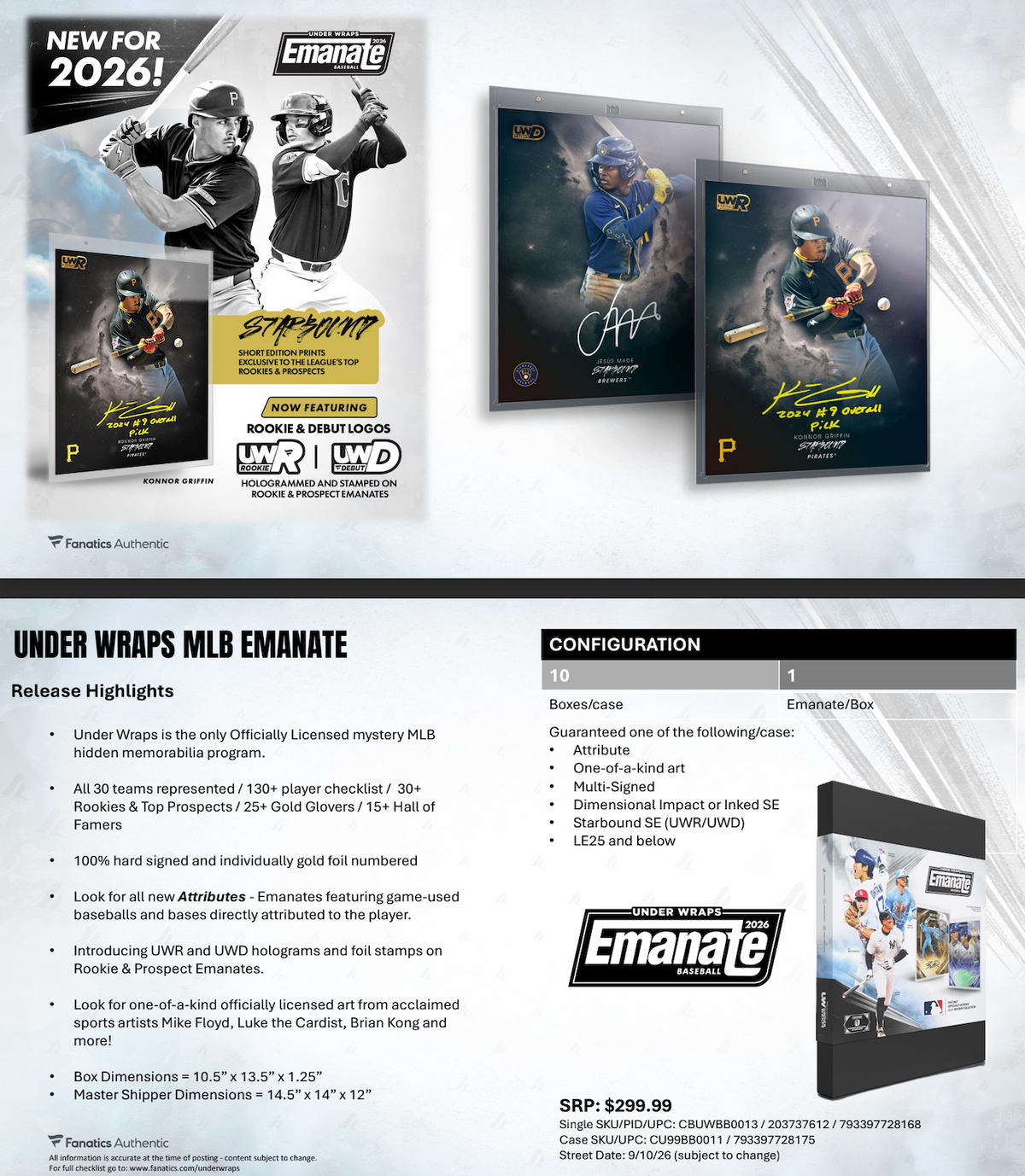 2026 Under Wraps Autographed MLB Emanates - Single Mystery Box (Judge, Ohtani)