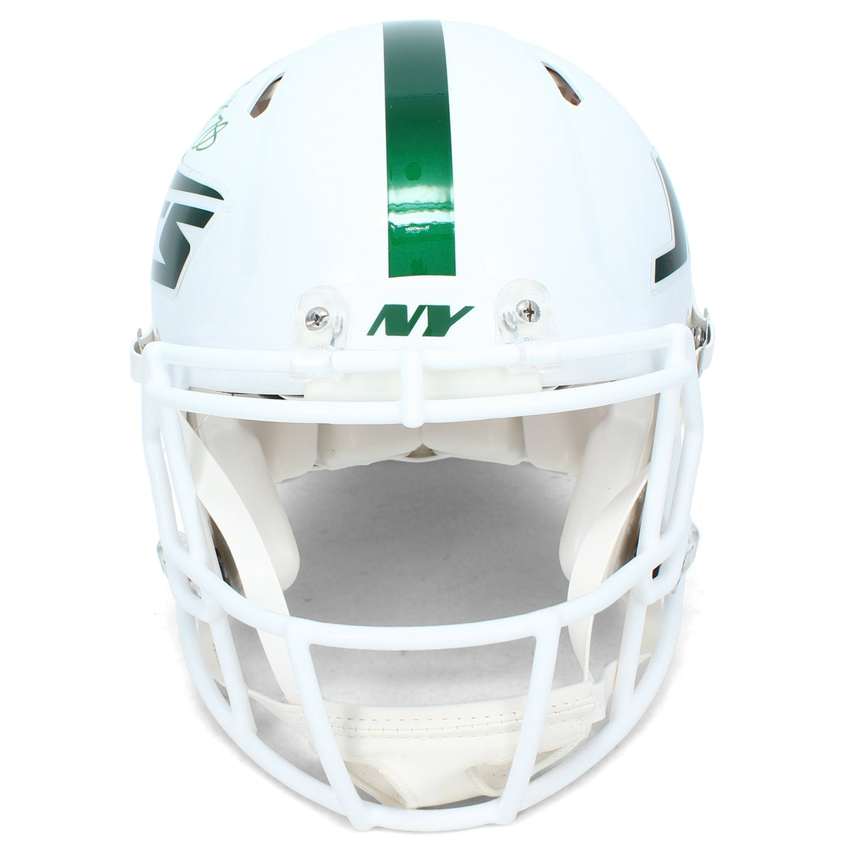 Breece Hall Autographed New York Jets White 2026 Alternate Speed Authentic Helmet Beckett