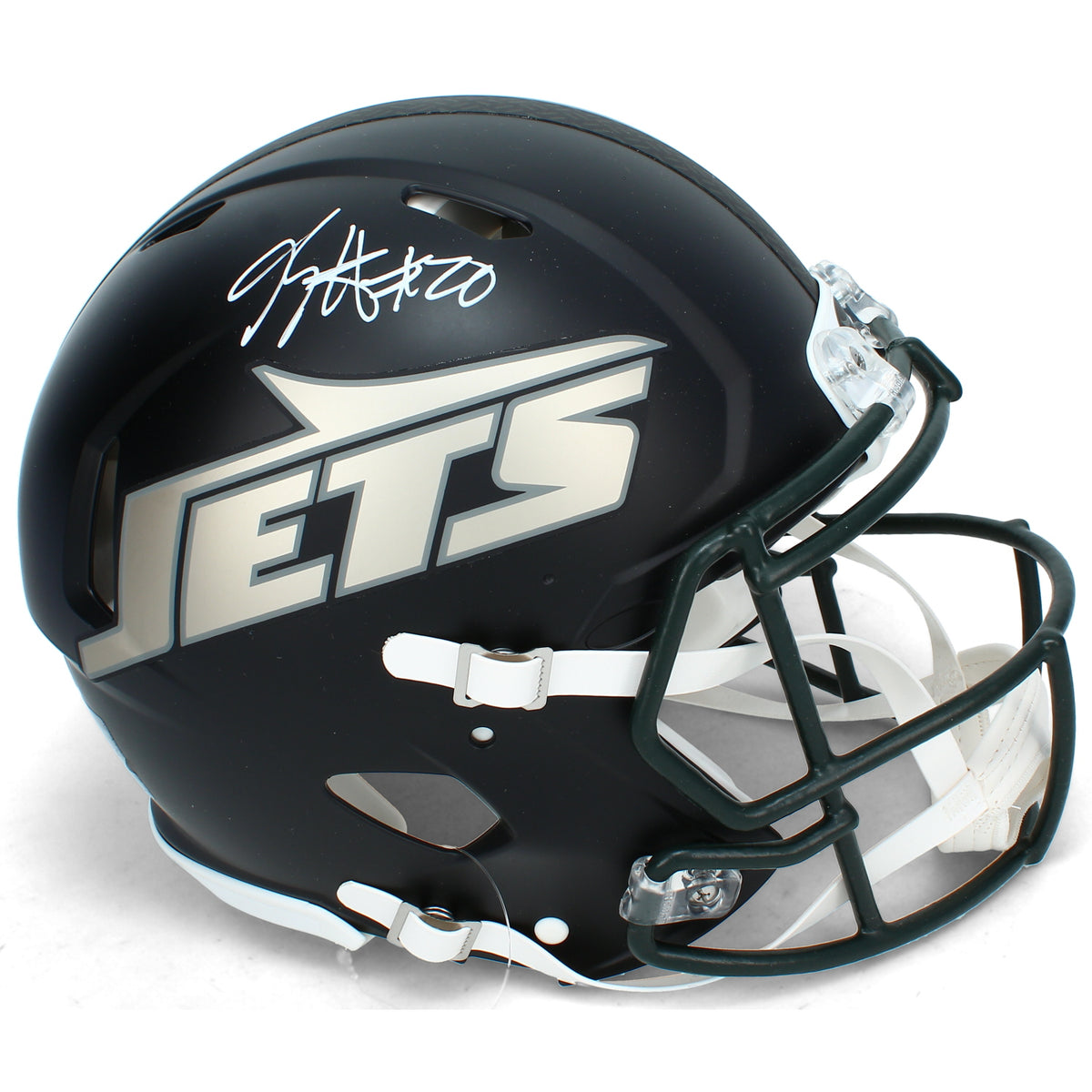 Breece Hall Autographed New York Jets Black Rivalries Speed Authentic Helmet Beckett