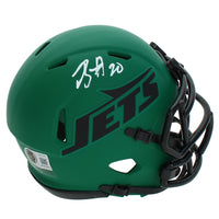 Breece Hall Autographed New York Jets RAVE Speed Mini Helmet Beckett Witnessed