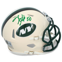 Breece Hall Autographed New York Jets RETRO Speed Mini Helmet Beckett Witnessed
