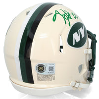 Breece Hall Autographed New York Jets RETRO Speed Mini Helmet Beckett Witnessed
