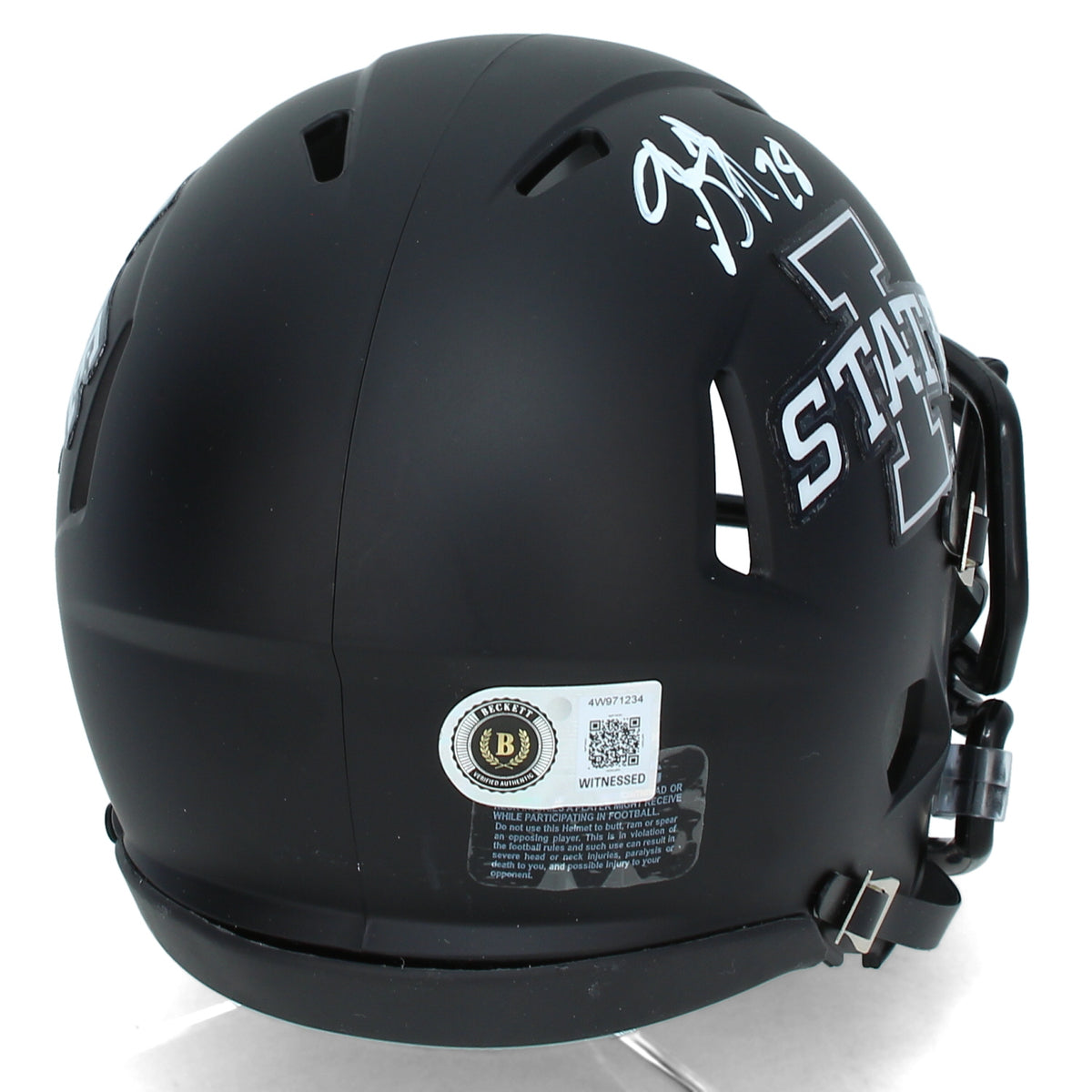 Breece Hall Autographed Iowa State Cyclones Satin Black Alternate Speed Mini Helmet Beckett