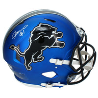 Jameson Williams Autographed Detroit Lions Blue 2024 Alternate Speed Authentic Helmet Beckett