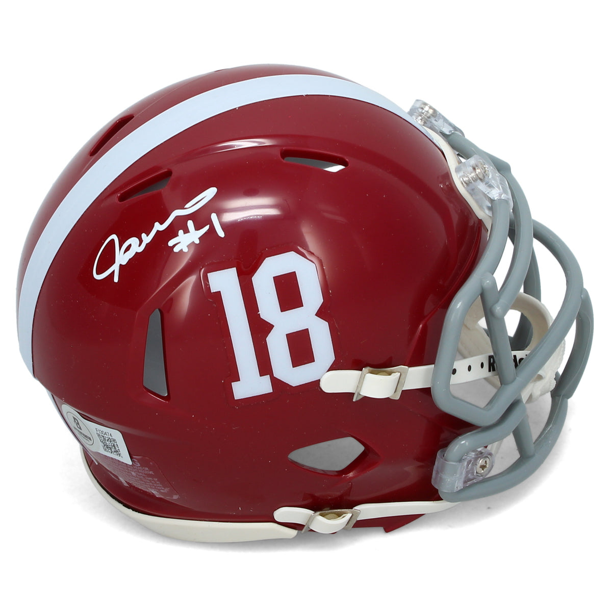 Jameson Williams Autographed Alabama Crimson Tide Speed Mini Helmet Beckett