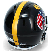 Sam LaPorta Autographed Iowa Hawkeyes Black Alternate Stars & Stripes Speed Full Size Helmet Beckett