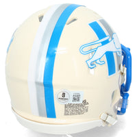 Sam LaPorta Autographed Detroit Lions RETRO Speed Mini Helmet Beckett Witnessed