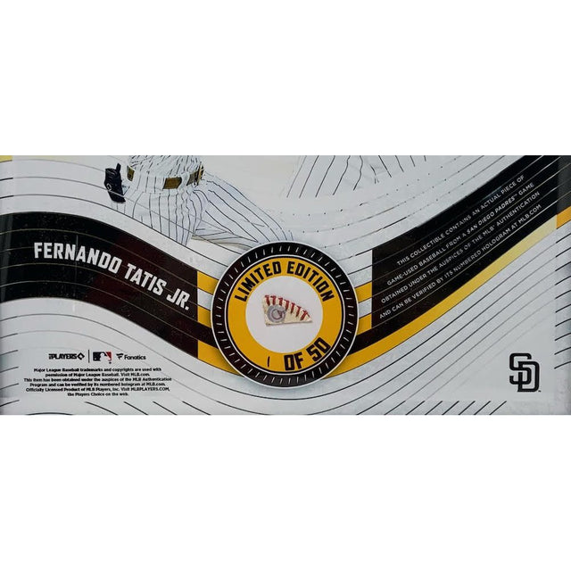 FERNANDO TATIS Jr. Unsigned Padres Framed 15" x 17" Game Used Baseball Collage LE 1/50