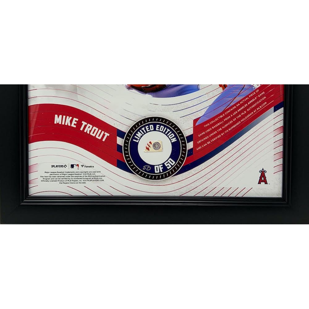 MIKE TROUT Unsigned Los Angeles Angels Framed 15" x 17" Game Used Baseball Collage LE 50/50