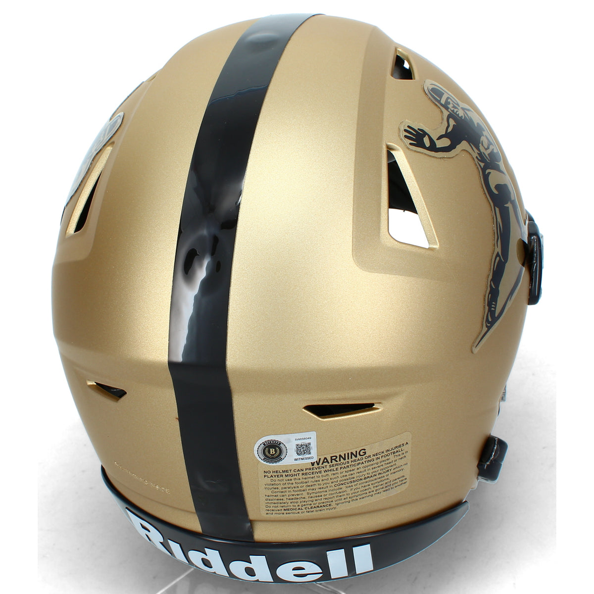DeVonta Smith Autographed Gold Heisman Trophy Logo Alabama Crimson Tide SpeedFlex Authentic Helmet Beckett