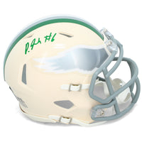 DeVonta Smith Autographed Philadelphia Eagles RETRO Speed Mini Helmet Beckett