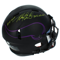 Adrian Peterson Autographed/Dual Inscribed Minnesota Vikings Eclipse Speed Authentic Helmet Beckett