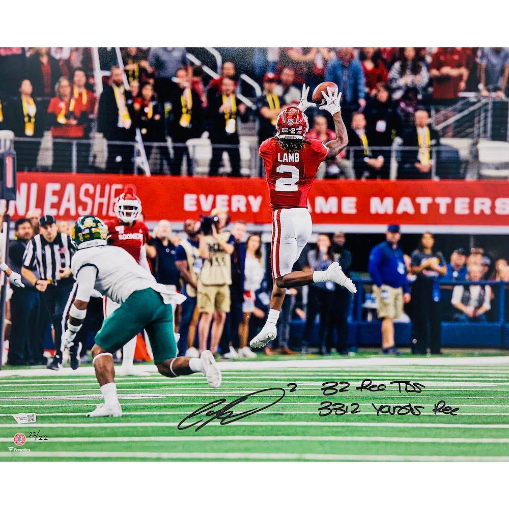CEEDEE LAMB Autographed Oklahoma Sooners 16" x 20" Stats Photograph FANATICS LE 22/22