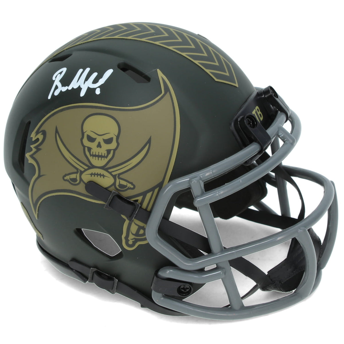 Baker Mayfield Autographed Tampa Bay Buccaneers 2025 Salute to Service Speed Mini Helmet Beckett