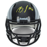 Bucky Irving Autographed Oregon Ducks Silver Alternate Painted Wings Speed Mini Helmet Beckett