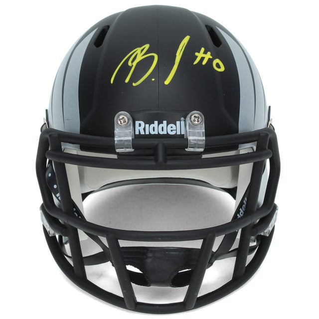 Bucky Irving Autographed Oregon Ducks Silver Alternate Painted Wings Speed Mini Helmet Beckett