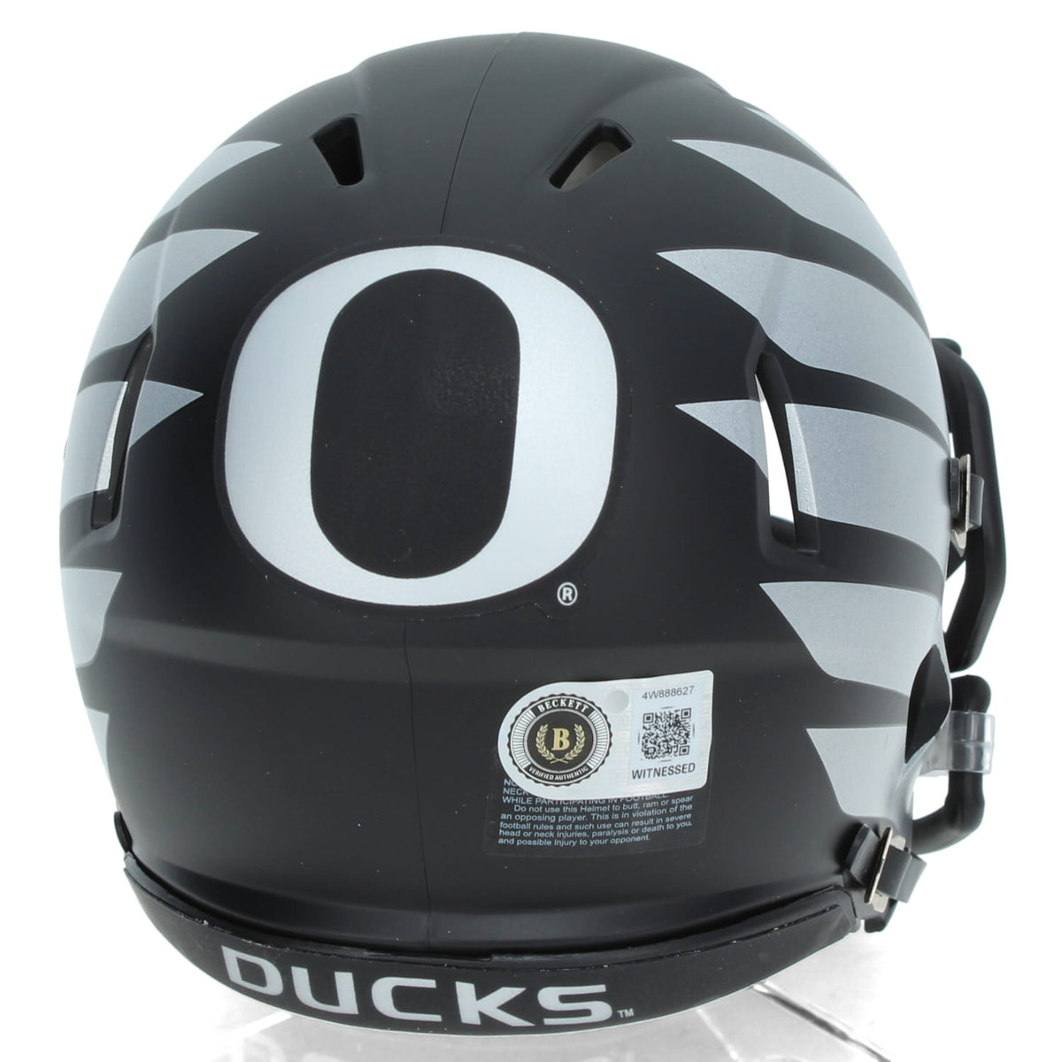 Bucky Irving Autographed Oregon Ducks Silver Alternate Painted Wings Speed Mini Helmet Beckett