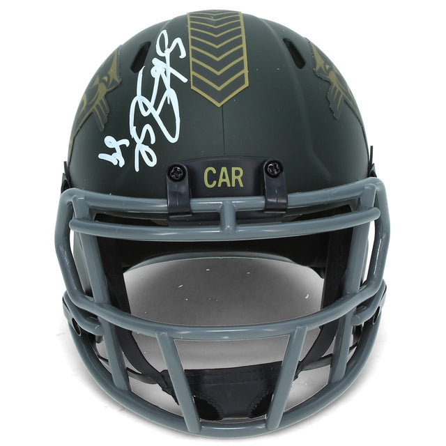 Steve Smith Autographed Carolina Panthers 2025 Salute to Service Speed Mini Helmet Radtke