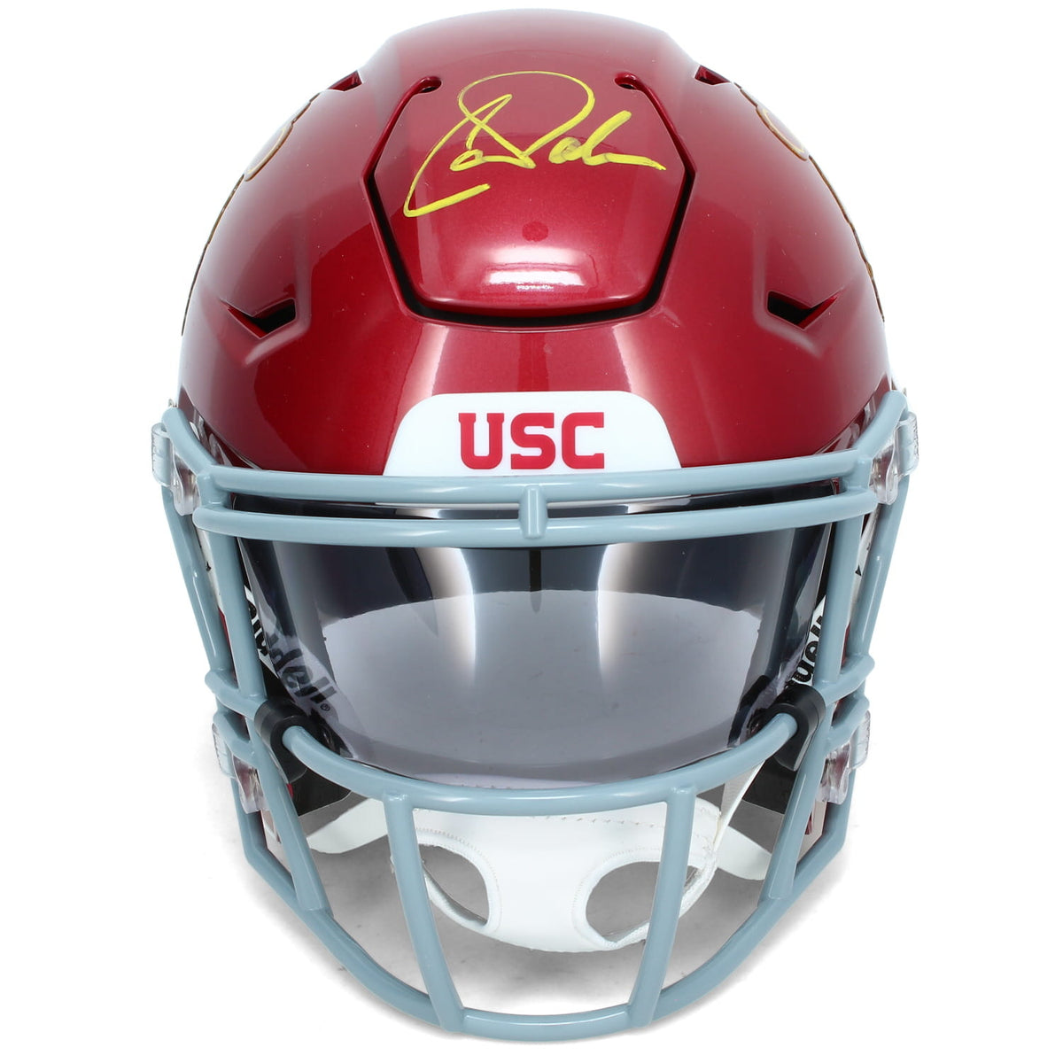Carson Palmer Autographed USC Trojans Speedflex Midi Helmet Beckett Witnessed