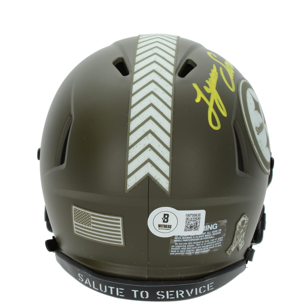 Lynn Swann Autographed Pittsburgh Steelers 2022 Salute to Service Speed Mini Helmet Beckett