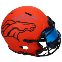 Bo Nix Autographed Denver Broncos RAVE Speed Authentic Helmet with Visor Beckett