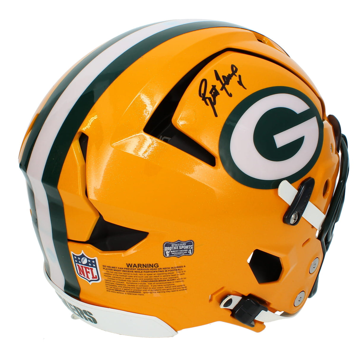 Brett Favre Autographed Green Bay Packers Axiom Authentic Helmet Radtke