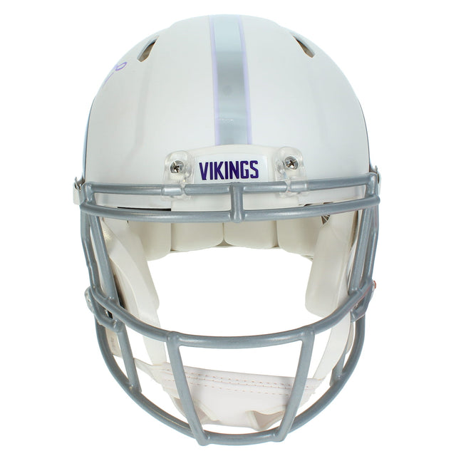 Brett Favre Autographed Minnesota Vikings Rivalries White 2024 Alternate Speed Authentic Helmet Radtke