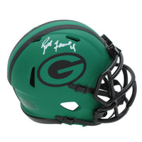 Brett Favre Autographed Green Bay Packers RAVE Speed Mini Helmet Radtke