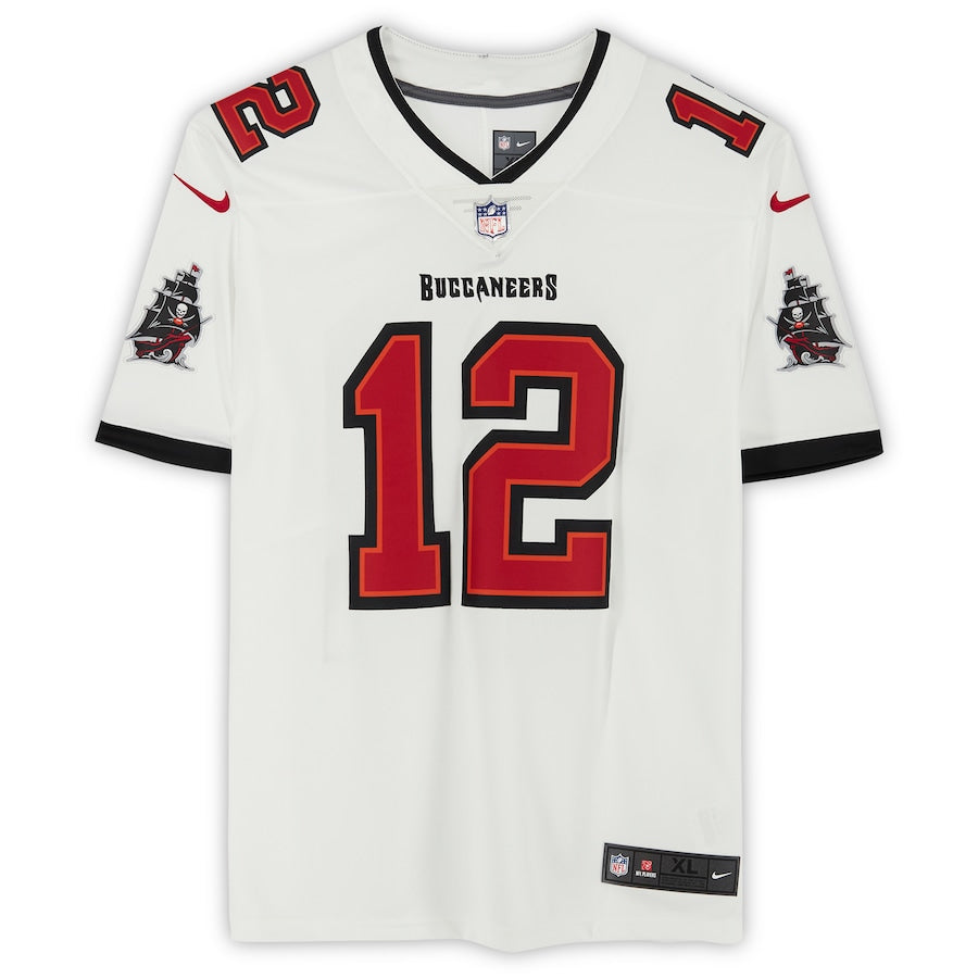 TOM BRADY Autographed "SB LV MVP" White Buccaneers Nike Liimted Jersey FANATICS