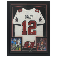 Tom Brady Autographed "SB LV MVP" White Buccaneers Framed Nike Jersey Fanatics
