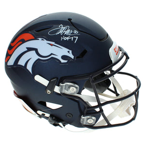 Terrell Davis Autographed/Inscribed "HOF 17" Broncos Speedflex Helmet Radtke