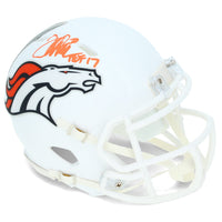 Terrell Davis Autographed/Inscribed "HOF 17" White 2024 Alternate Denver Broncos Speed Mini Helmet Radtke