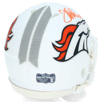 Terrell Davis Autographed/Inscribed "HOF 17" White 2024 Alternate Denver Broncos Speed Mini Helmet Radtke