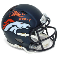 Terrell Davis Autographed/Inscribed "HOF 17" Denver Broncos Speed Mini Helmet Radtke