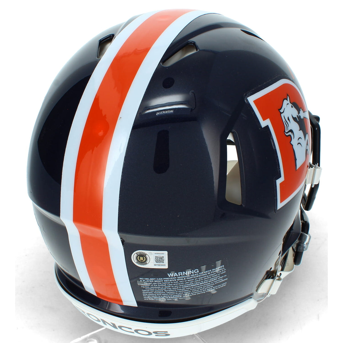 Troy Franklin Autographed Denver Broncos 2022 Color Rush Alternate Speed Authentic Helmet Beckett