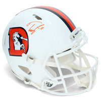 Troy Franklin Autographed Denver Broncos White 2023 Alternate Speed Authentic Helmet Beckett