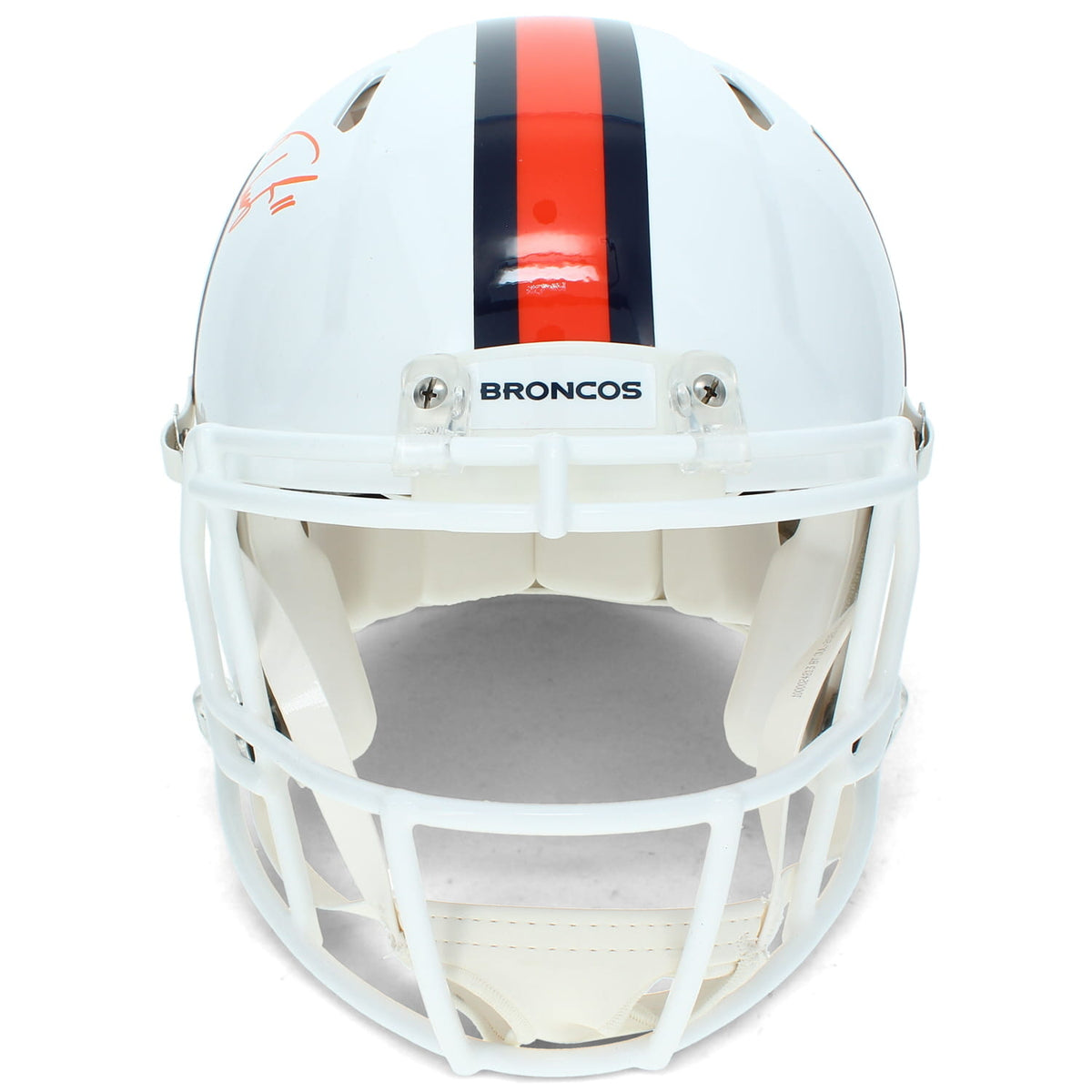 Troy Franklin Autographed Denver Broncos White 2023 Alternate Speed Authentic Helmet Beckett