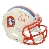 Troy Franklin Autographed Denver Broncos RETRO Speed Mini Helmet Beckett