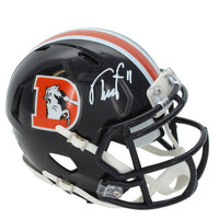 Troy Franklin Autographed Denver Broncos 2022 Color Rush Alternate Speed Mini Helmet Beckett