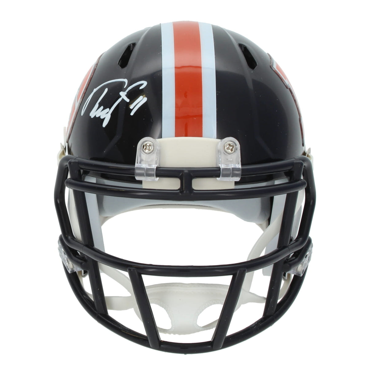 Troy Franklin Autographed Denver Broncos 2022 Color Rush Alternate Speed Mini Helmet Beckett
